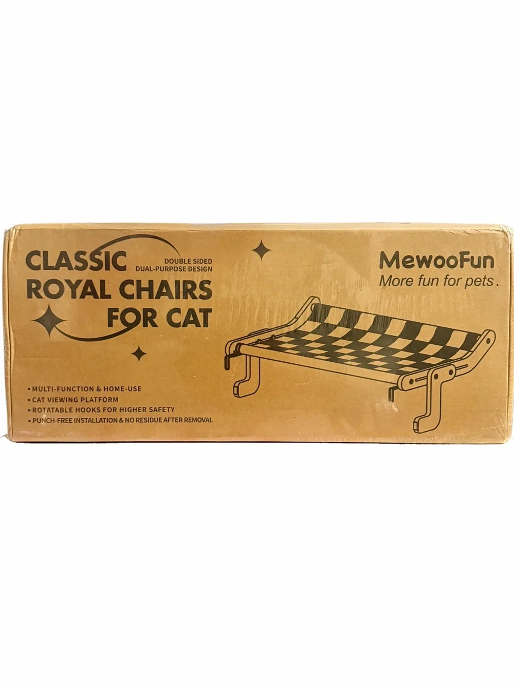 MewooFun Adjustable Cat Window Perch Viewing Sunbathing Platform Checkerboard